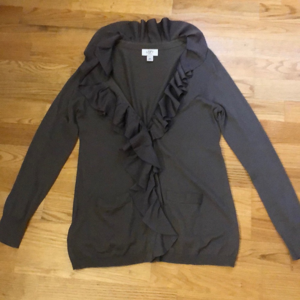 Gray Ruffle Sweater